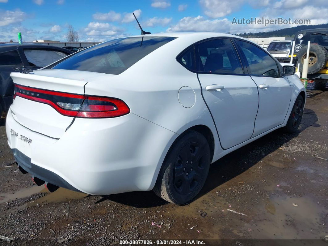 2015 Dodge Dart Se White vin: 1C3CDFAA6FD407046