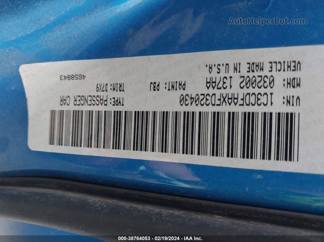 2015 Dodge Dart Se Blue vin: 1C3CDFAAXFD320430