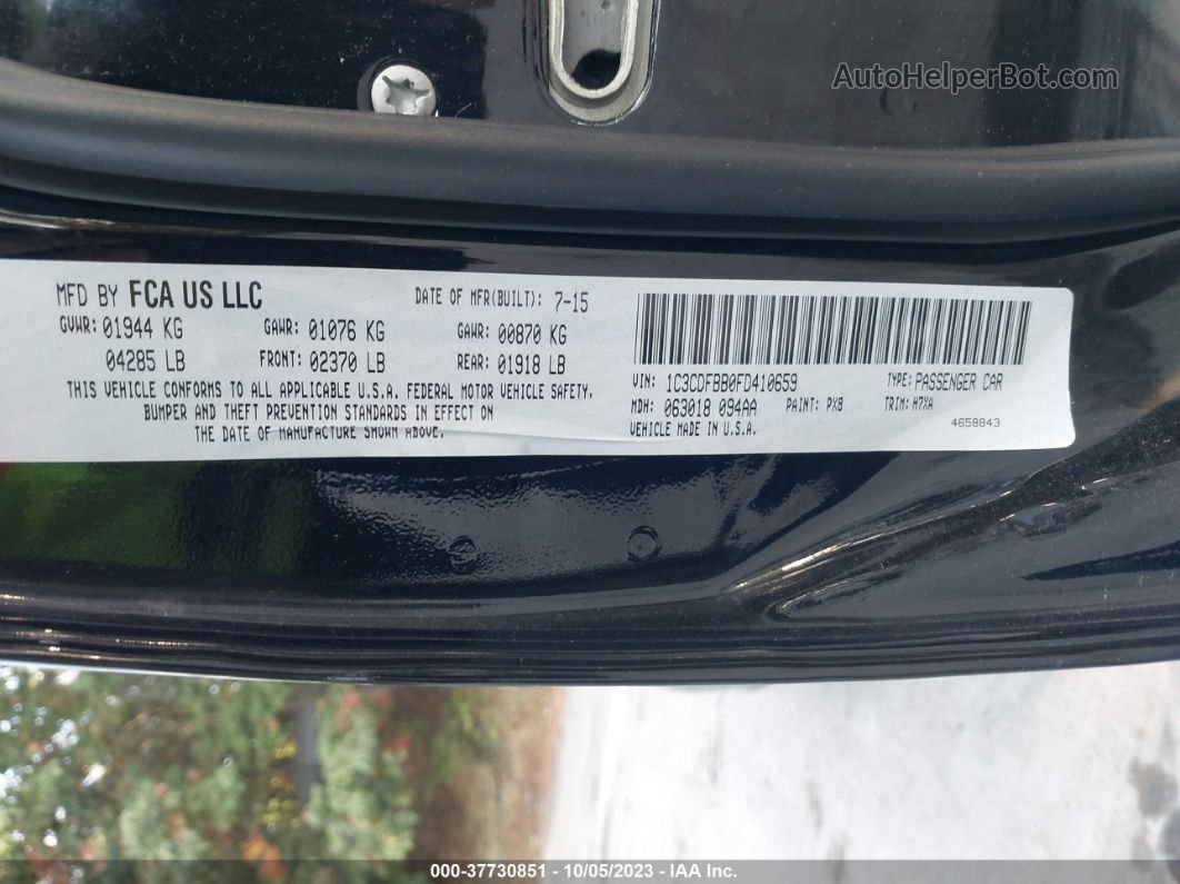 2015 Dodge Dart Sxt Black vin: 1C3CDFBB0FD410659