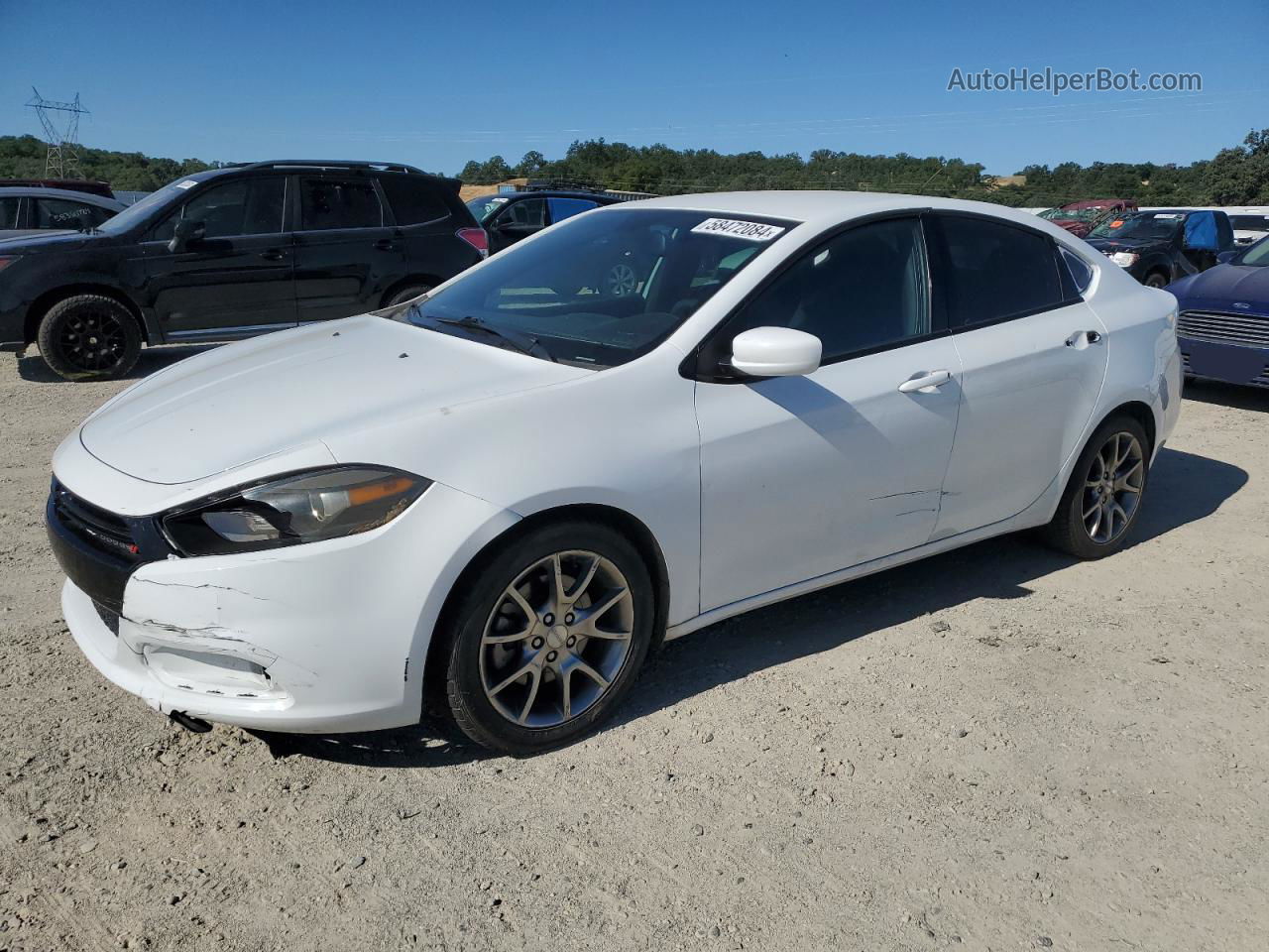 2015 Dodge Dart Sxt White vin: 1C3CDFBB1FD126683