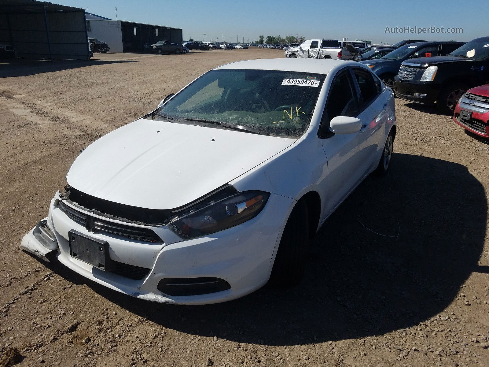 2015 Dodge Dart Sxt White vin: 1C3CDFBB1FD187662