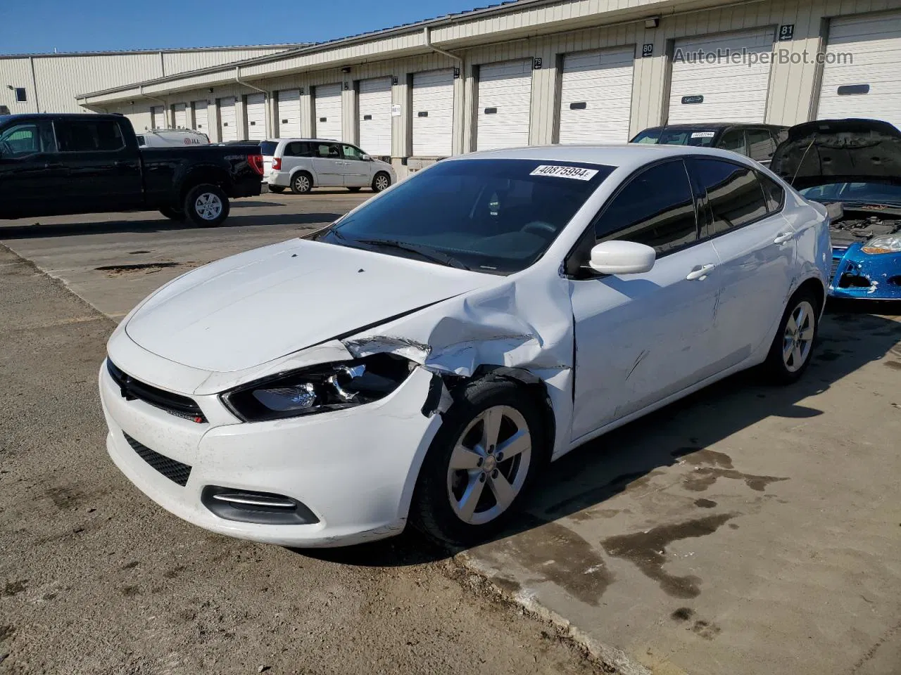 2015 Dodge Dart Sxt White vin: 1C3CDFBB1FD226816