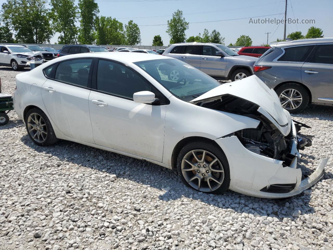 2015 Dodge Dart Sxt White vin: 1C3CDFBB2FD126711