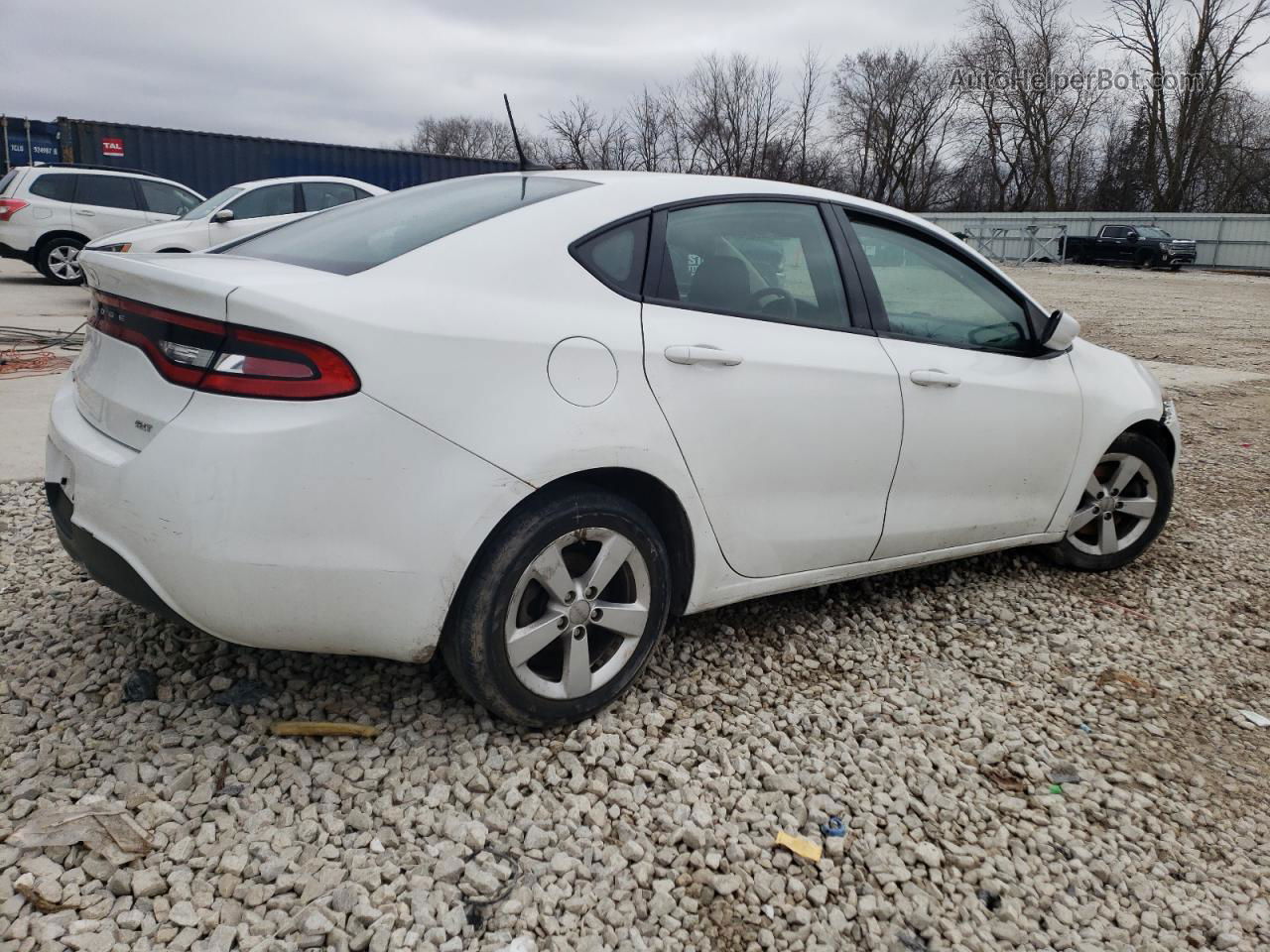 2015 Dodge Dart Sxt White vin: 1C3CDFBB2FD315651