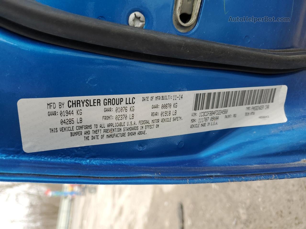 2015 Dodge Dart Sxt Blue vin: 1C3CDFBB4FD224560