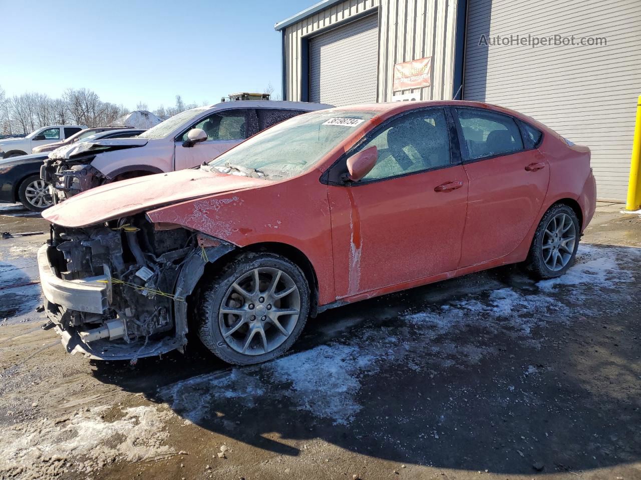 2015 Dodge Dart Sxt Orange vin: 1C3CDFBB5FD225104