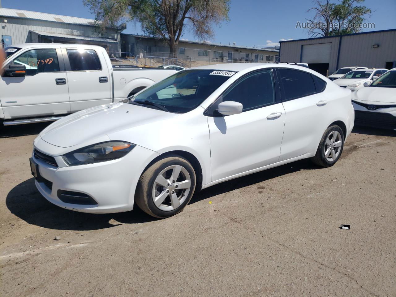 2015 Dodge Dart Sxt White vin: 1C3CDFBB6FD187043