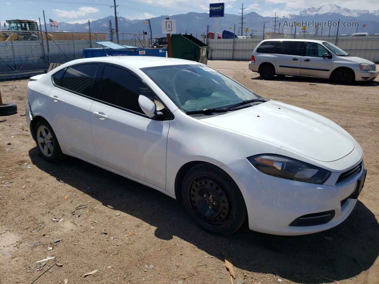 2015 Dodge Dart Sxt White vin: 1C3CDFBB6FD306581