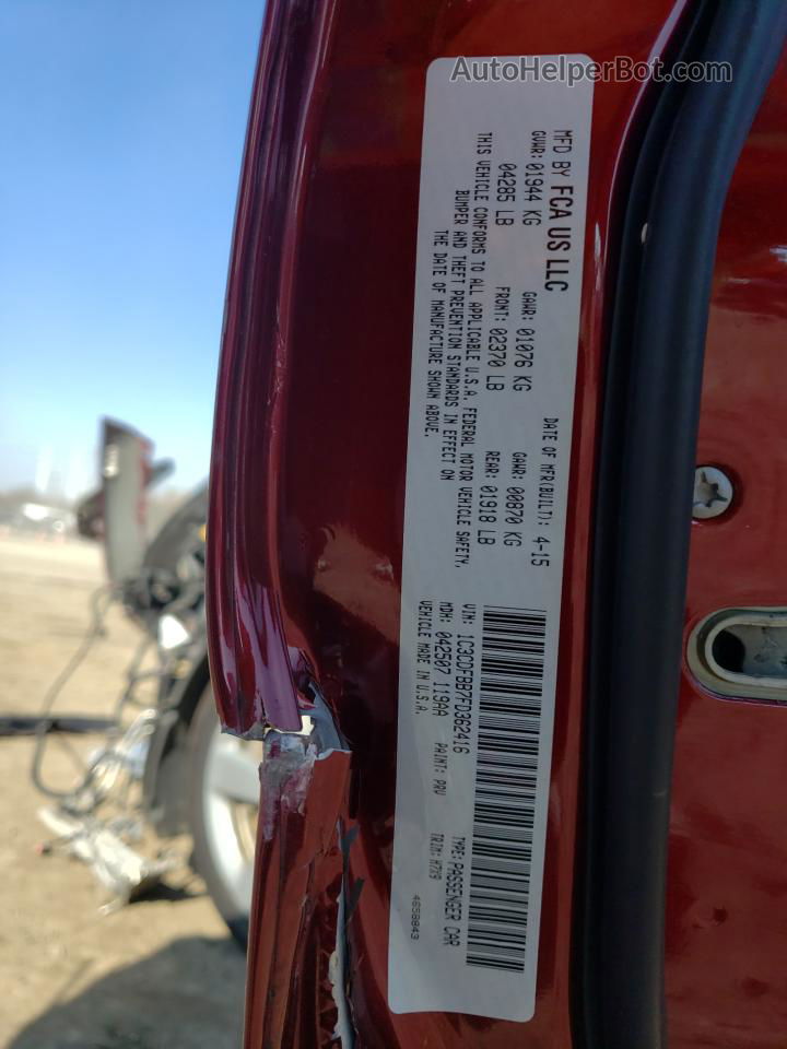 2015 Dodge Dart Sxt Red vin: 1C3CDFBB7FD362416