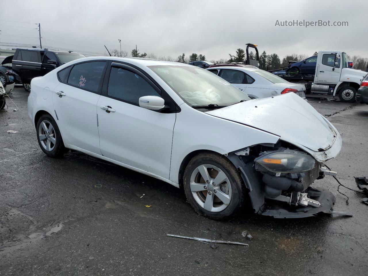 2015 Dodge Dart Sxt White vin: 1C3CDFBB7FD406656