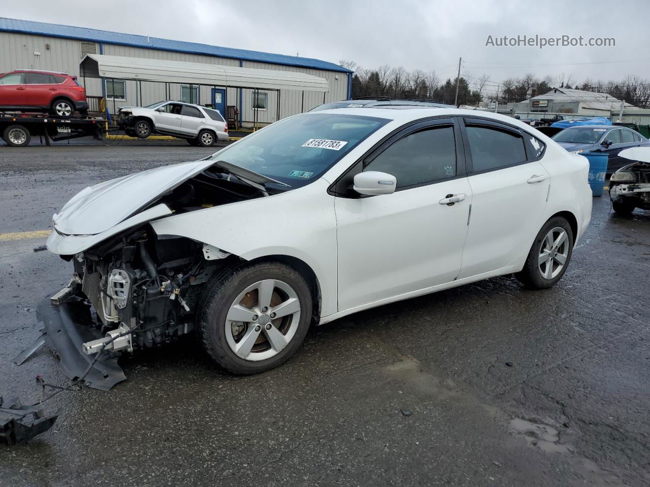 2015 Dodge Dart Sxt White vin: 1C3CDFBB7FD406656