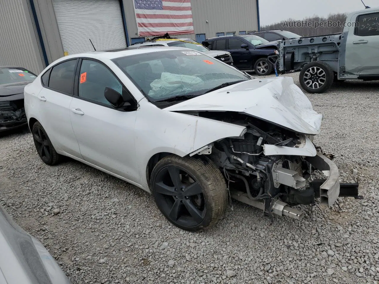 2015 Dodge Dart Sxt White vin: 1C3CDFBB7FD414871