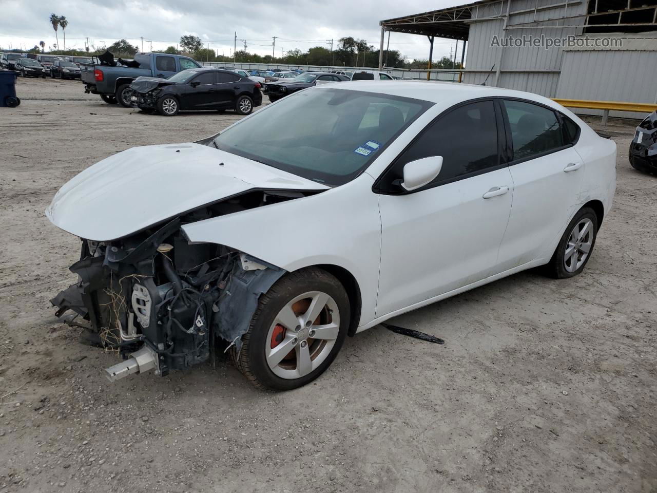 2015 Dodge Dart Sxt White vin: 1C3CDFBB8FD129029