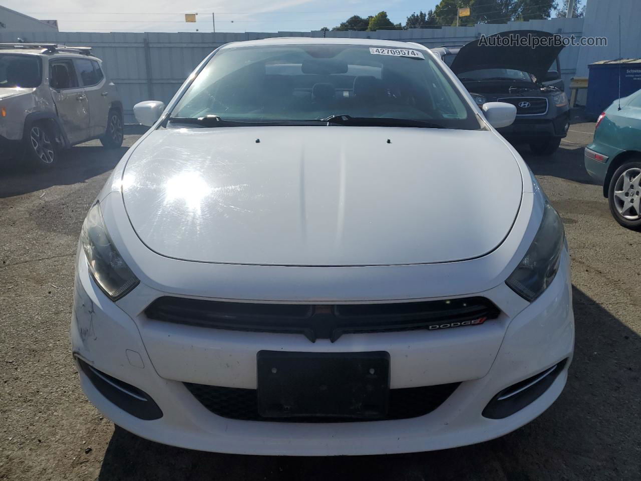 2015 Dodge Dart Sxt White vin: 1C3CDFBB9FD131744