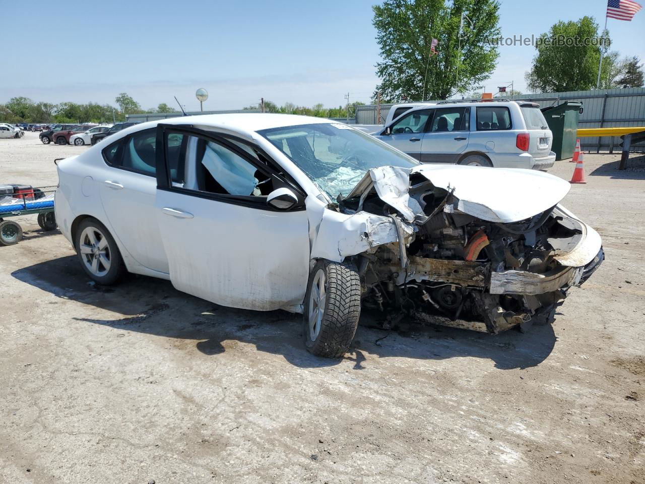 2015 Dodge Dart Sxt White vin: 1C3CDFBB9FD180314