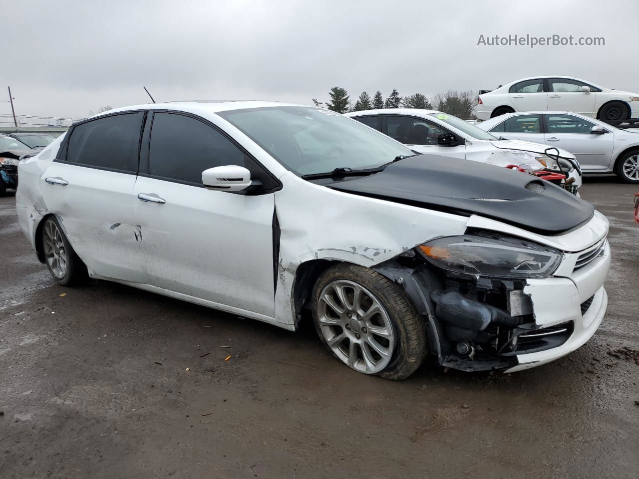 2015 Dodge Dart Limited White vin: 1C3CDFCB6FD243576