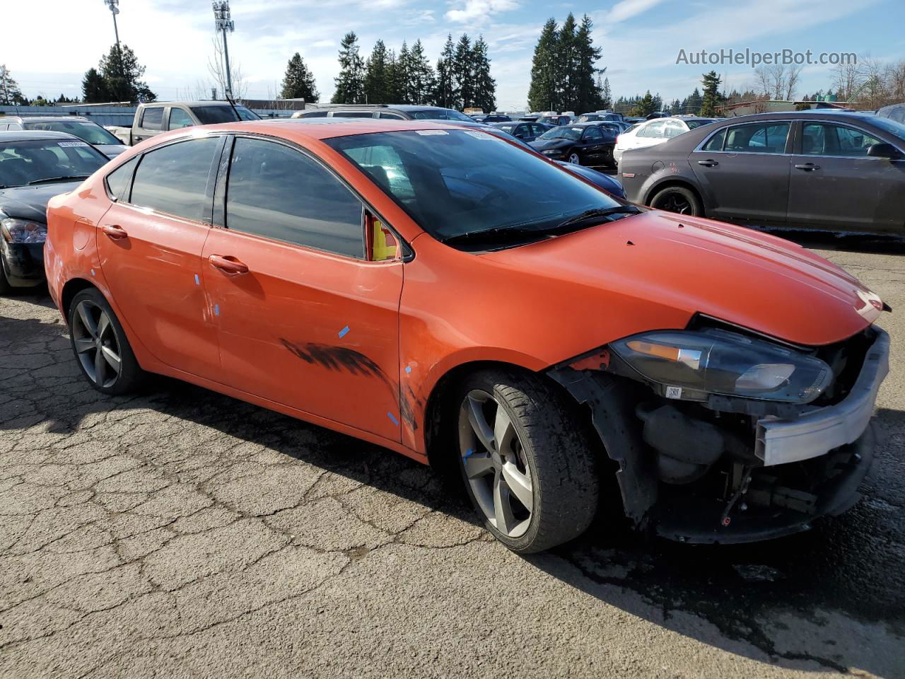 2015 Dodge Dart Gt Orange vin: 1C3CDFEB0FD407062