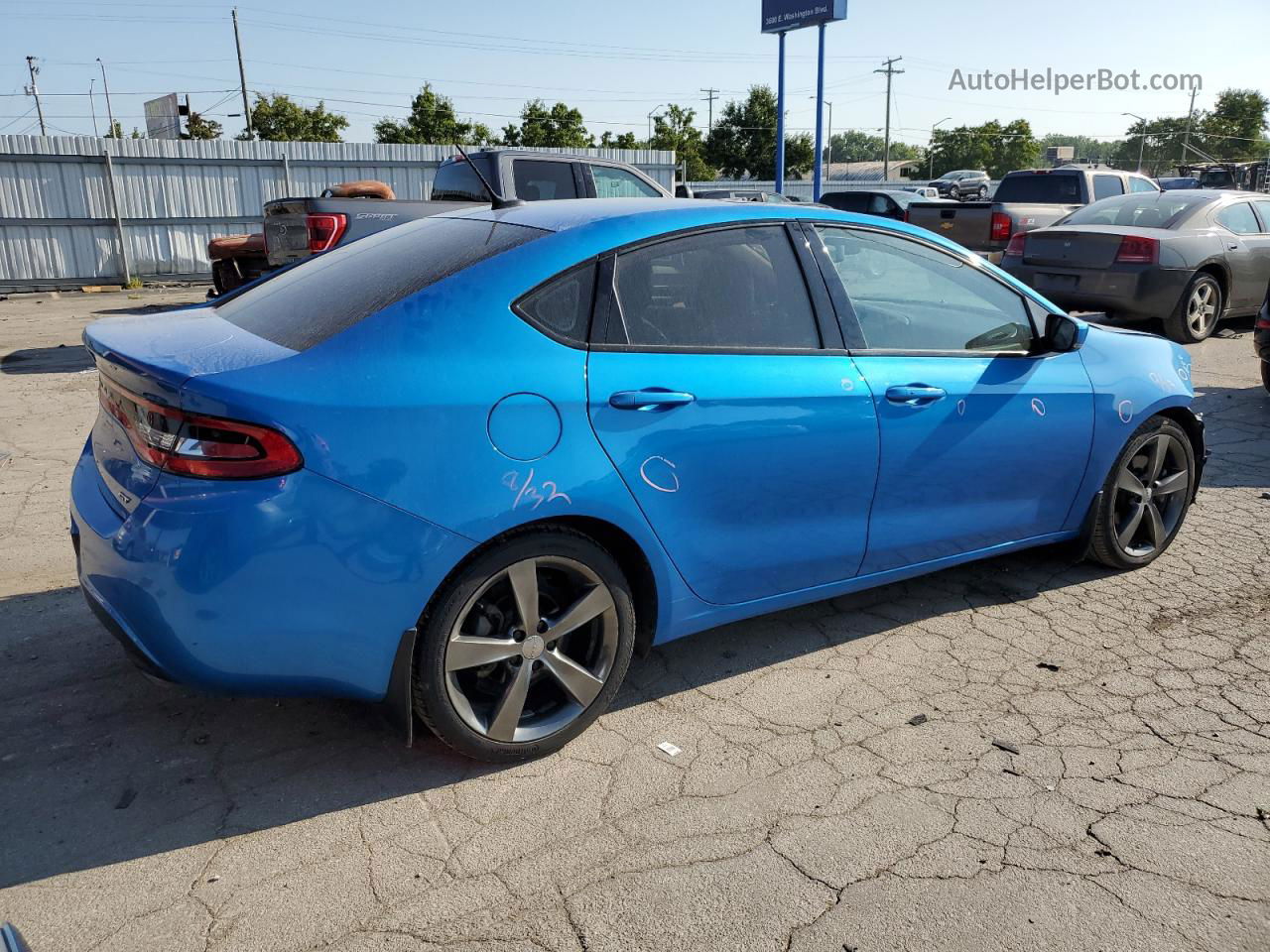 2015 Dodge Dart Gt Синий vin: 1C3CDFEB1FD174146