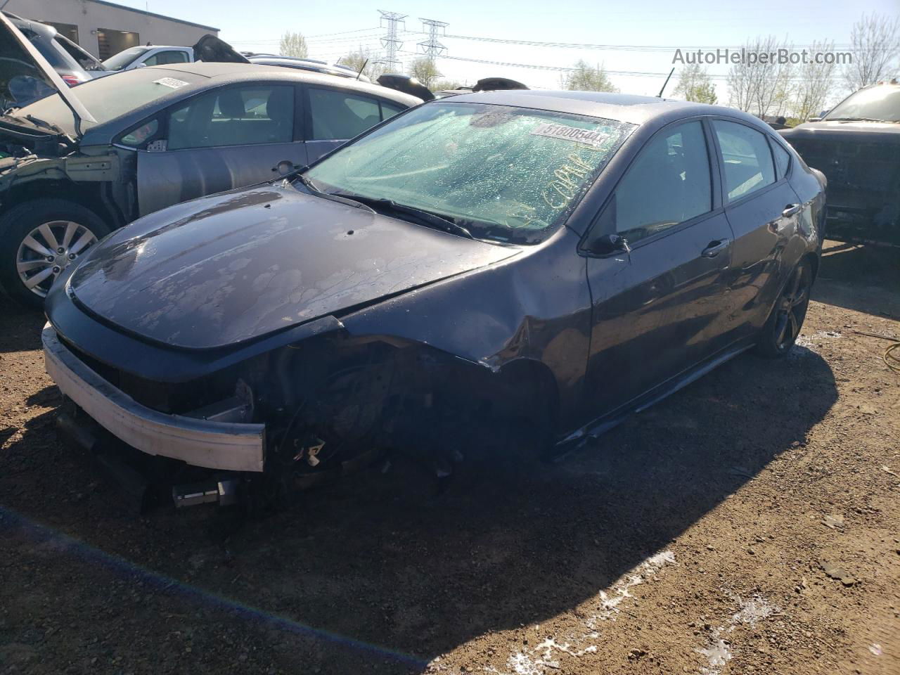 2015 Dodge Dart Gt Gray vin: 1C3CDFEB5FD410989