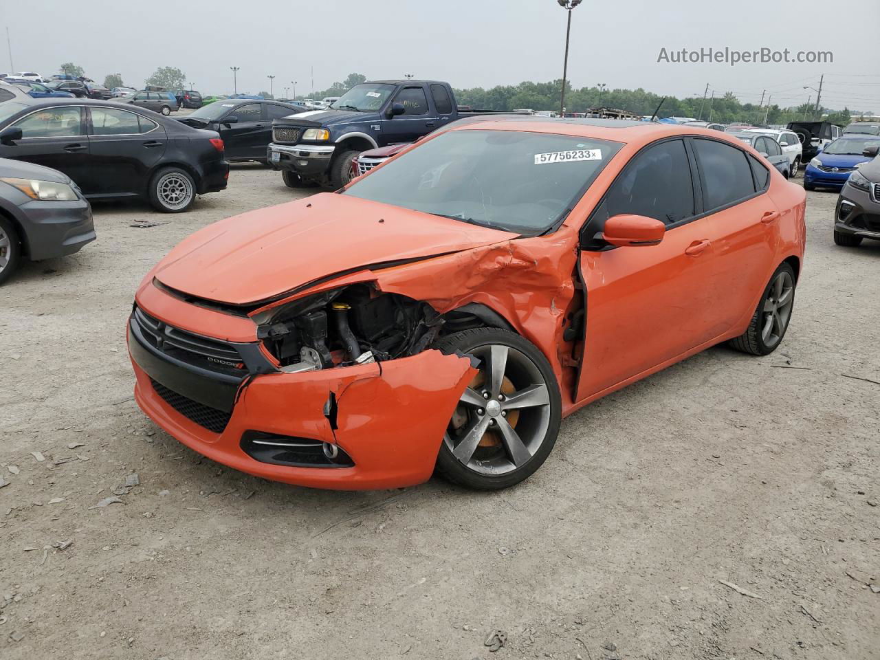 2015 Dodge Dart Gt Orange vin: 1C3CDFEB8FD238036