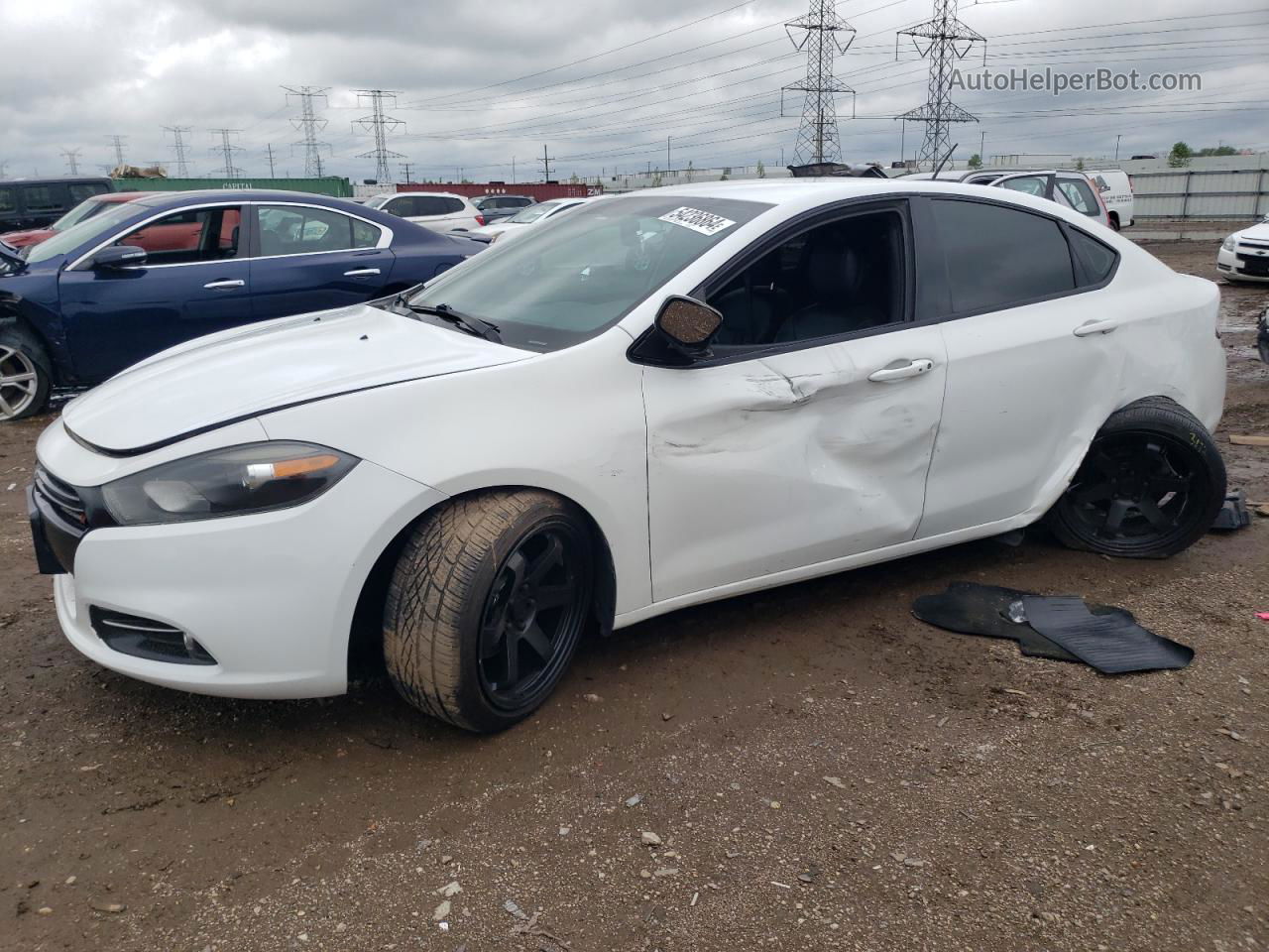 2015 Dodge Dart Gt White vin: 1C3CDFEBXFD125351