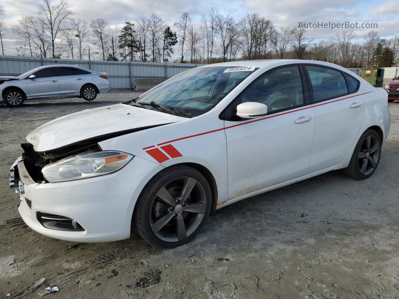 2015 Dodge Dart Gt White vin: 1C3CDFEBXFD223523