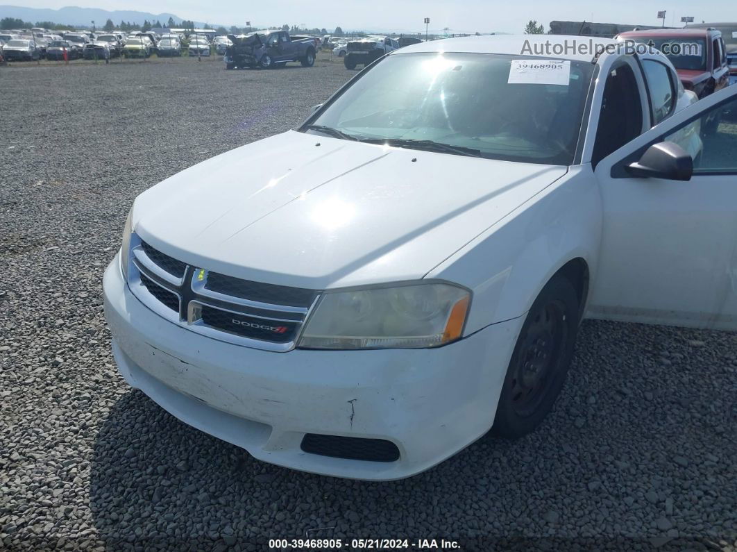 2014 Dodge Avenger Se White vin: 1C3CDZAB0EN147603