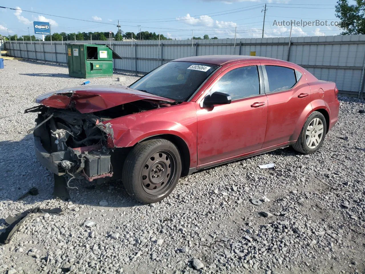 2014 Dodge Avenger Se Red vin: 1C3CDZAB0EN153742