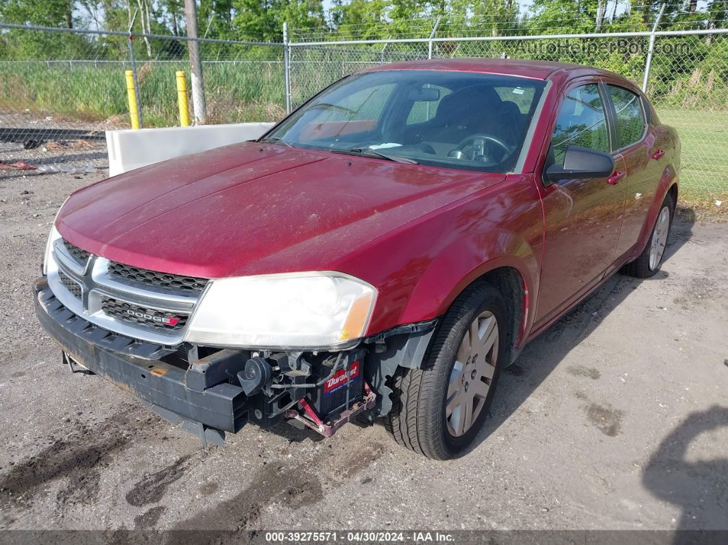 2014 Dodge Avenger Se Red vin: 1C3CDZAB3EN216591