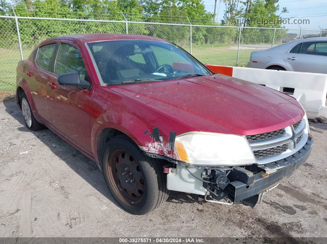 2014 Dodge Avenger Se Red vin: 1C3CDZAB3EN216591