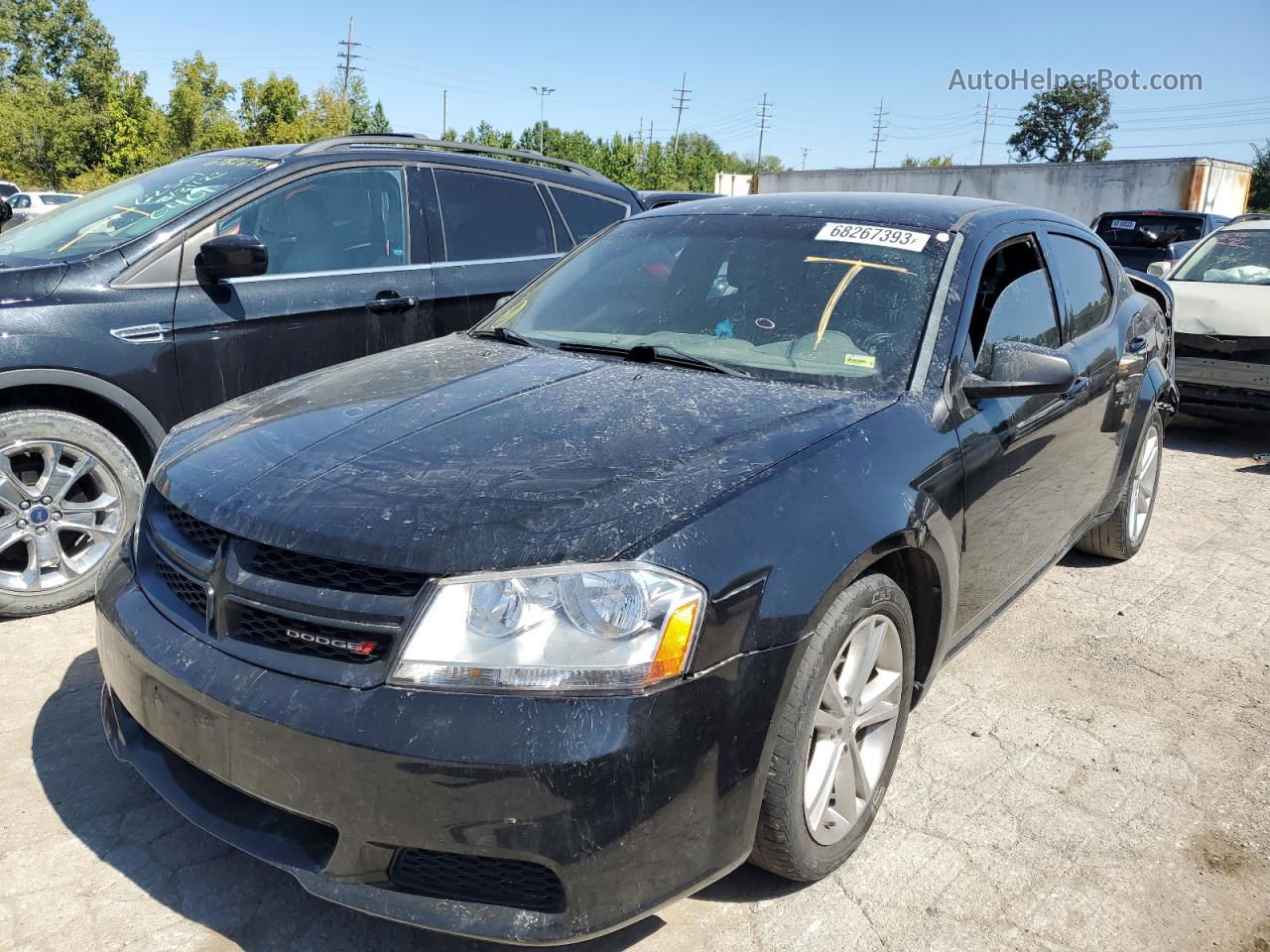 2014 Dodge Avenger Se Black vin: 1C3CDZAB3EN221936