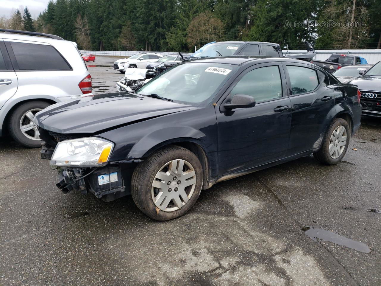 2014 Dodge Avenger Se Black vin: 1C3CDZAB3EN237781