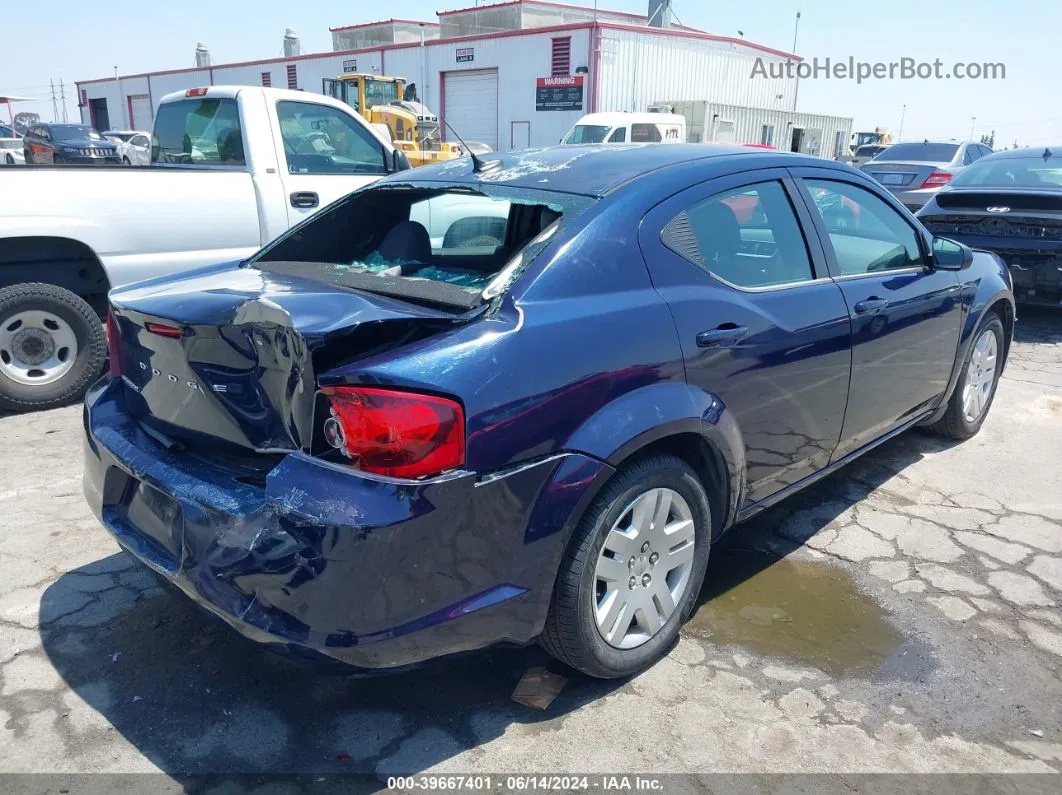 2014 Dodge Avenger Se Blue vin: 1C3CDZAB4EN119089