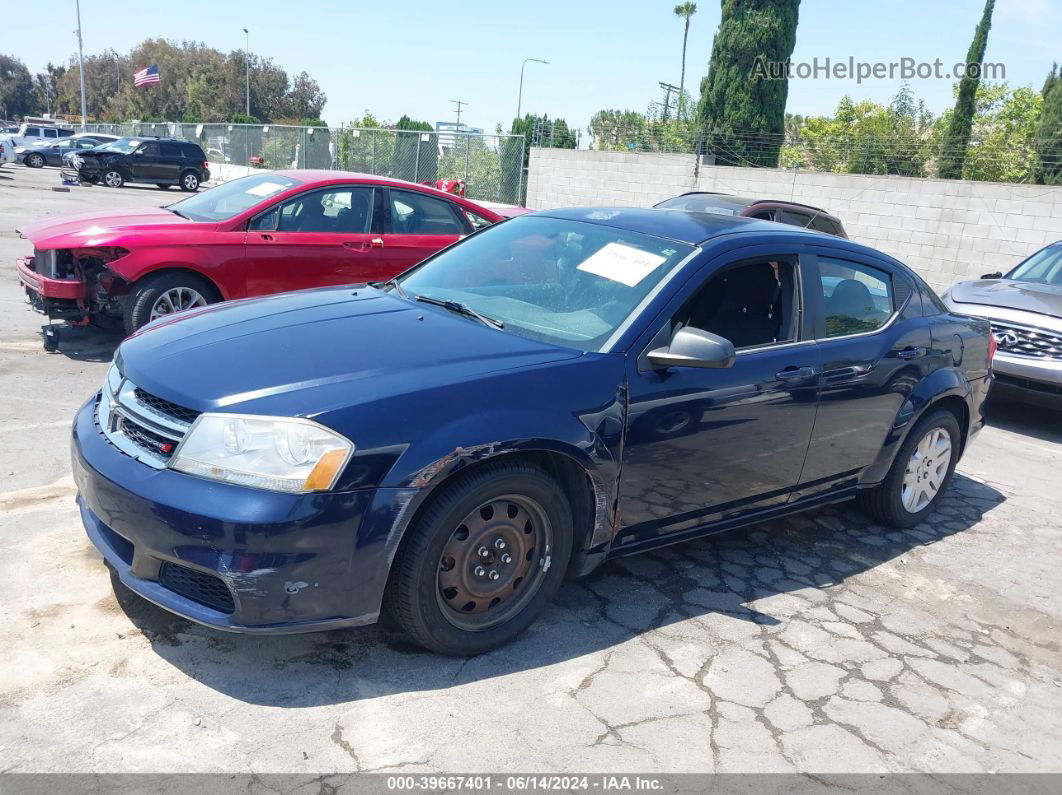 2014 Dodge Avenger Se Blue vin: 1C3CDZAB4EN119089