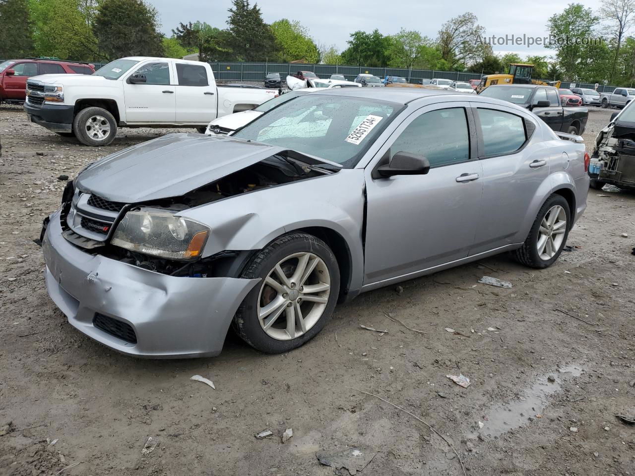 2014 Dodge Avenger Se Silver vin: 1C3CDZAB4EN155266