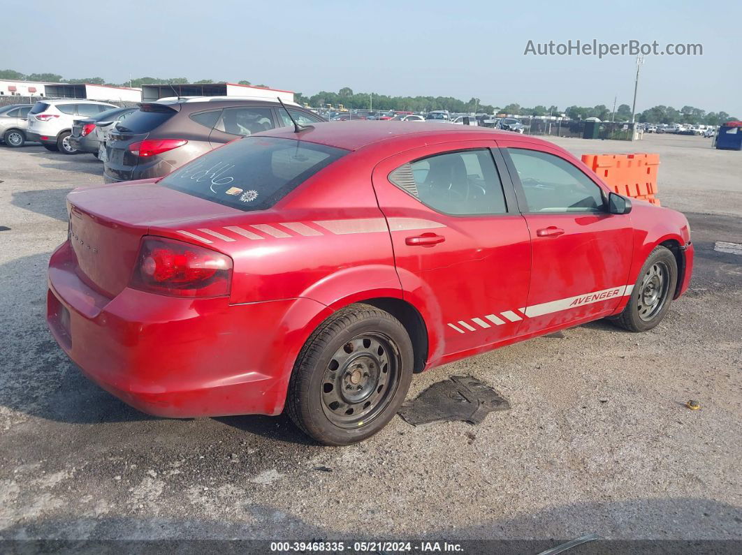 2014 Dodge Avenger Se Red vin: 1C3CDZAB4EN161231