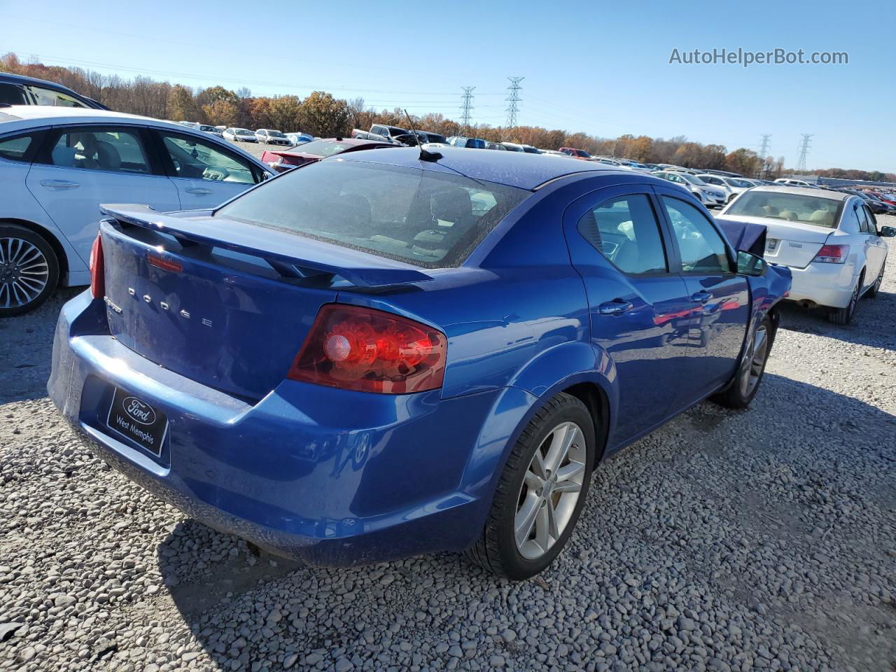 2014 Dodge Avenger Se Blue vin: 1C3CDZAB5EN161903