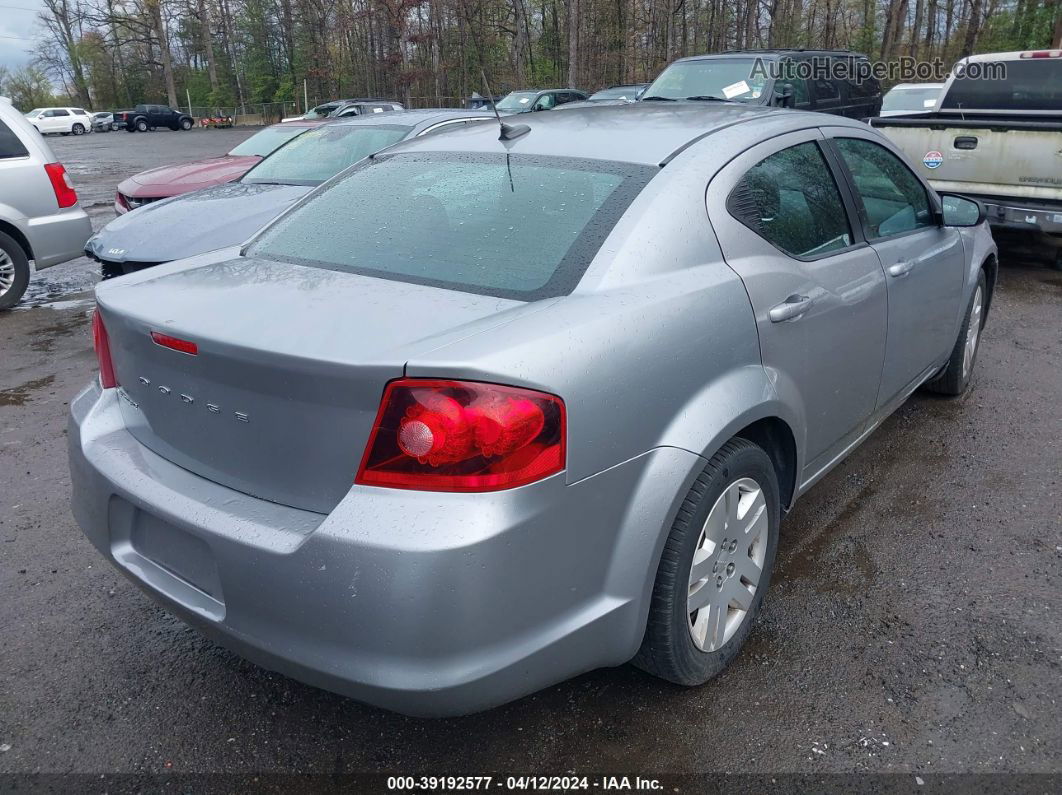 2014 Dodge Avenger Se Silver vin: 1C3CDZAB5EN170083