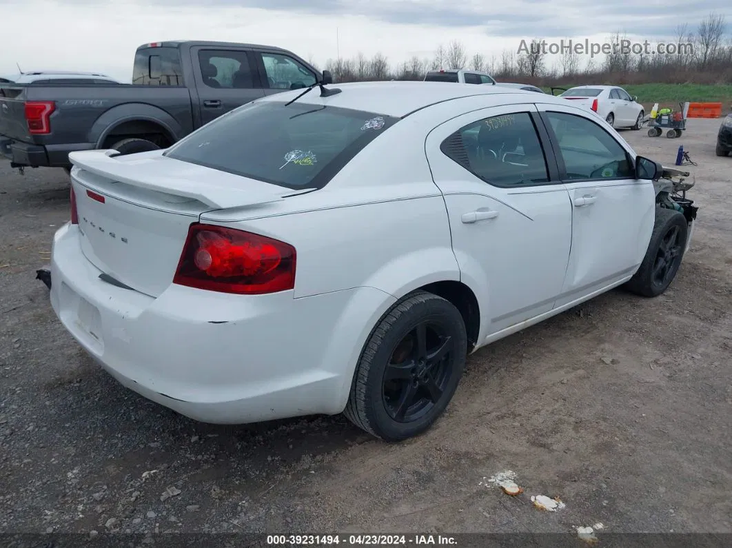 2014 Dodge Avenger Se White vin: 1C3CDZAB5EN201283