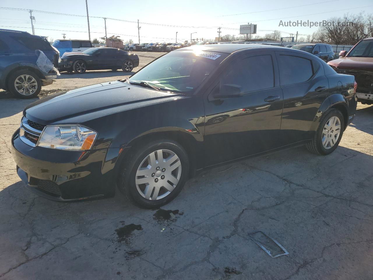 2014 Dodge Avenger Se Black vin: 1C3CDZAB5EN228631