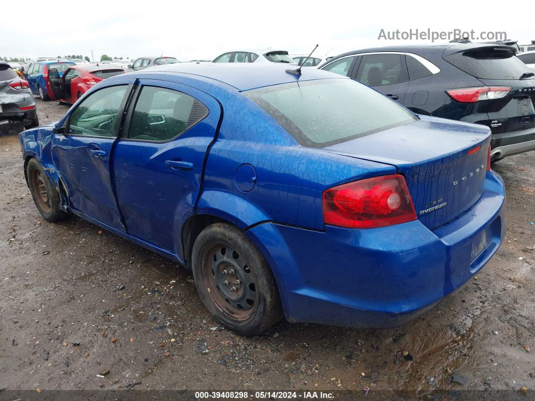 2014 Dodge Avenger Se Blue vin: 1C3CDZAB6EN105453