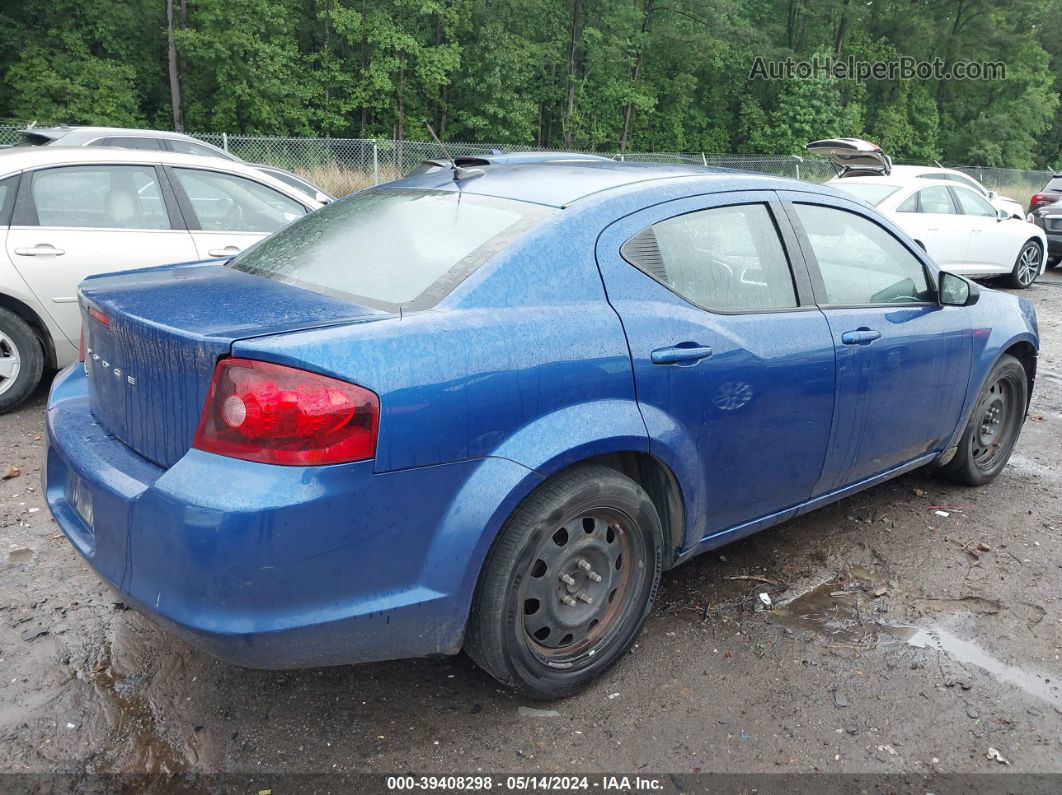 2014 Dodge Avenger Se Blue vin: 1C3CDZAB6EN105453