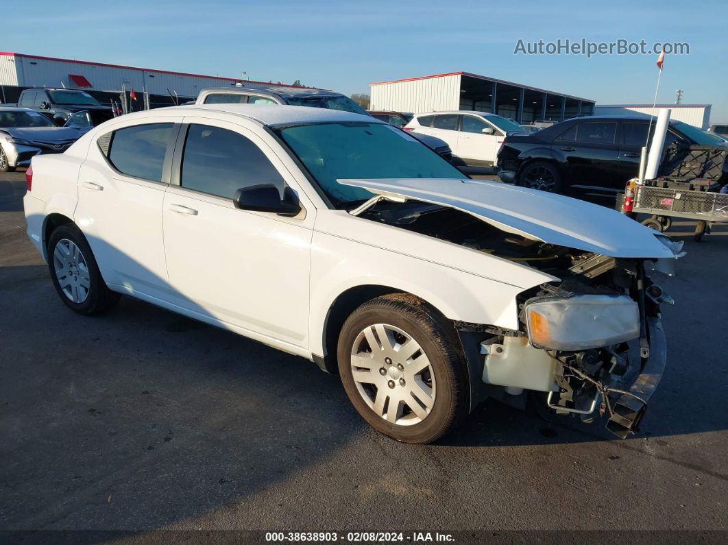 2014 Dodge Avenger Se White vin: 1C3CDZAB6EN129543