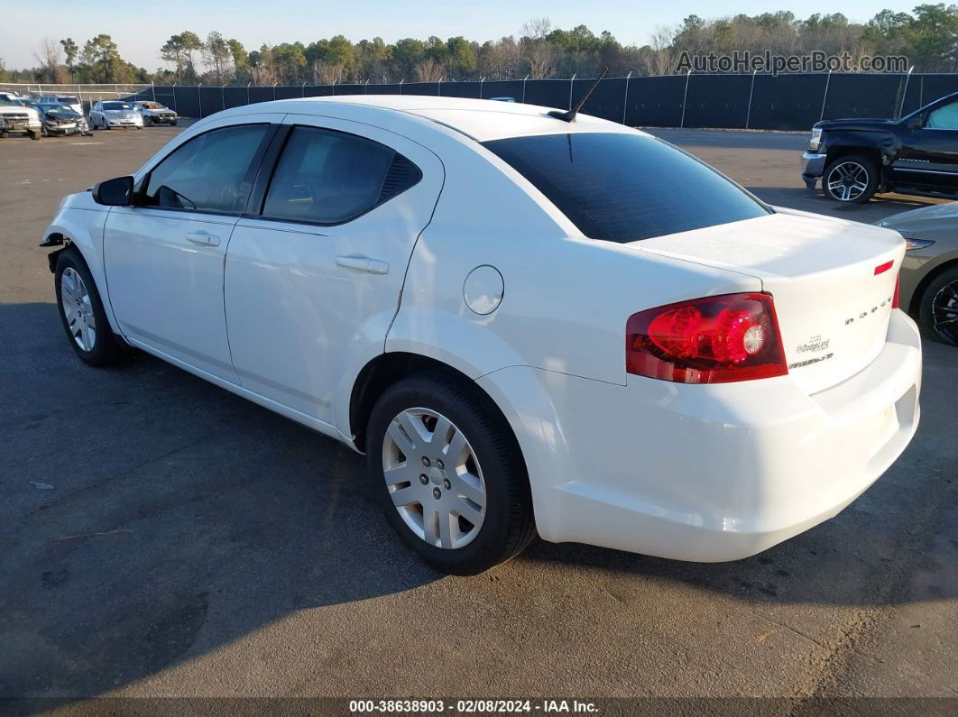 2014 Dodge Avenger Se White vin: 1C3CDZAB6EN129543