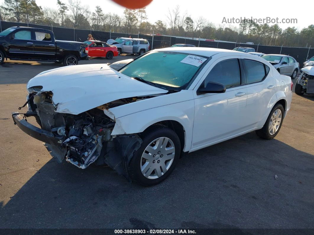 2014 Dodge Avenger Se White vin: 1C3CDZAB6EN129543