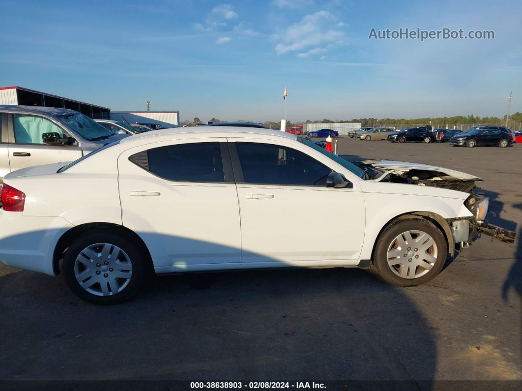 2014 Dodge Avenger Se White vin: 1C3CDZAB6EN129543