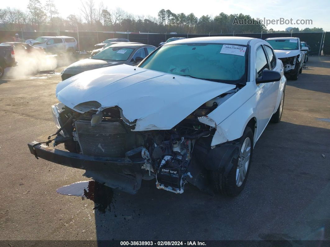 2014 Dodge Avenger Se White vin: 1C3CDZAB6EN129543