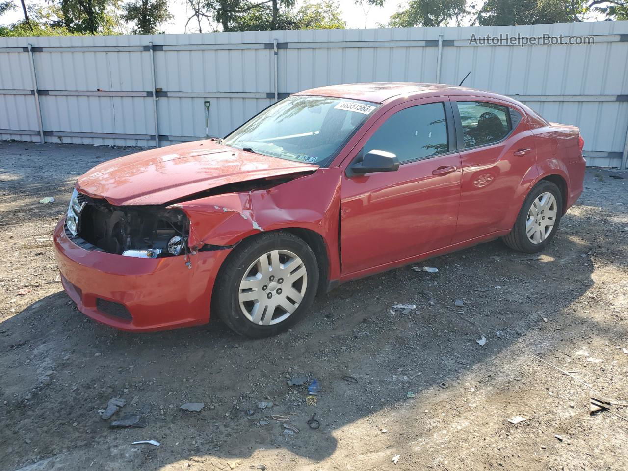 2014 Dodge Avenger Se Red vin: 1C3CDZAB6EN148044