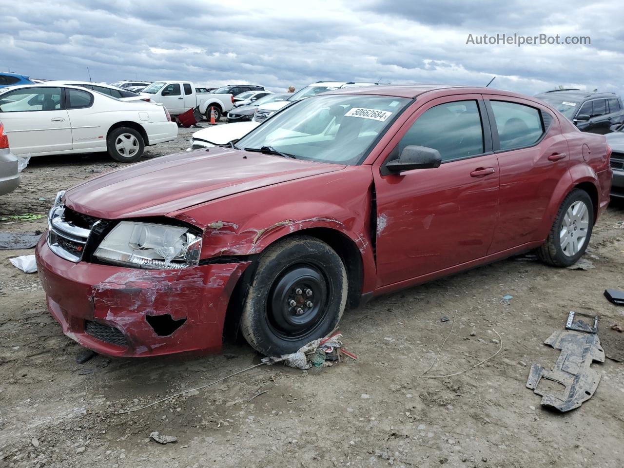 2014 Dodge Avenger Se Red vin: 1C3CDZAB6EN196403