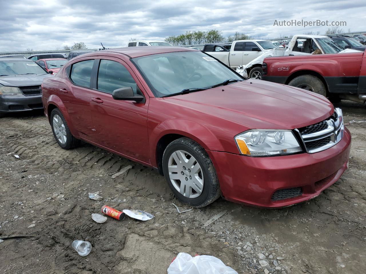 2014 Dodge Avenger Se Red vin: 1C3CDZAB6EN196403